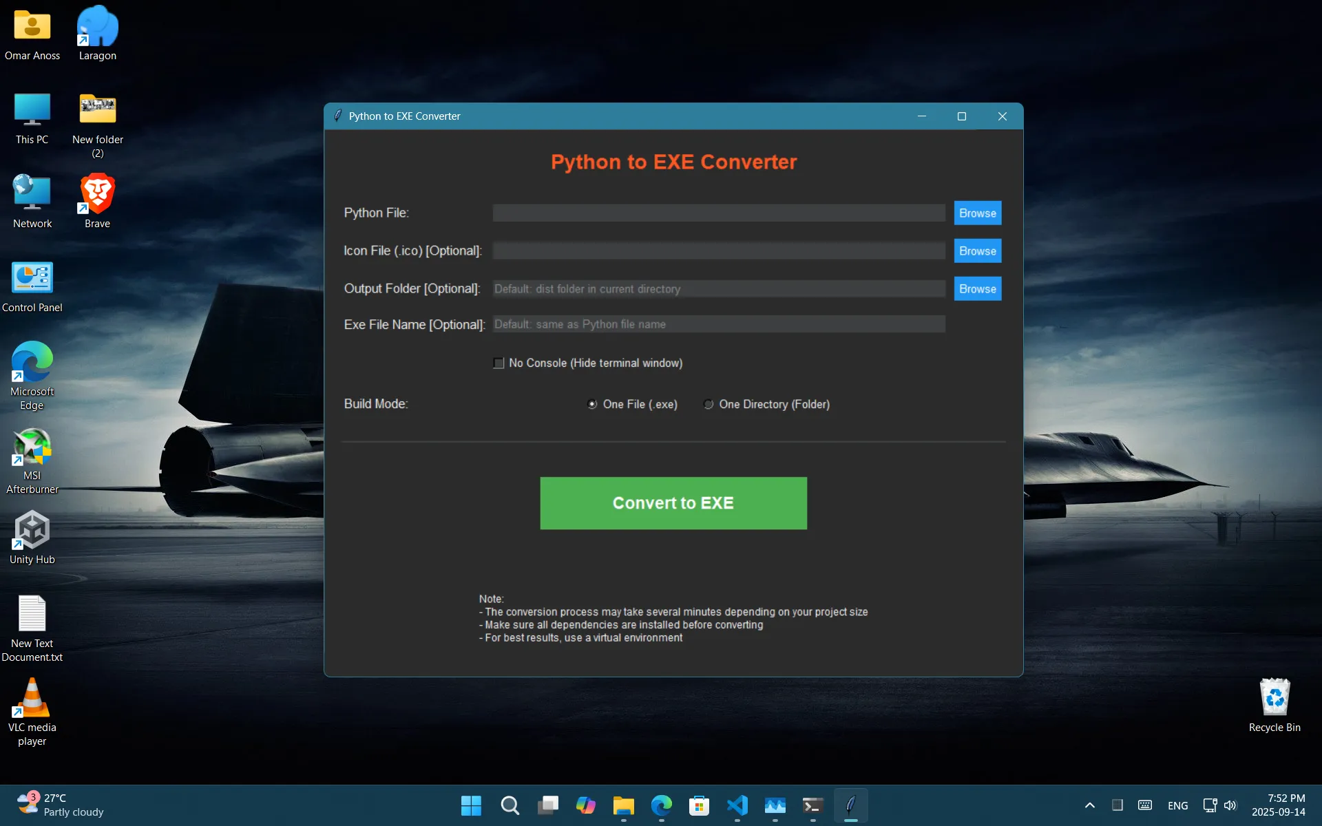 محول بايثون إلى EXE